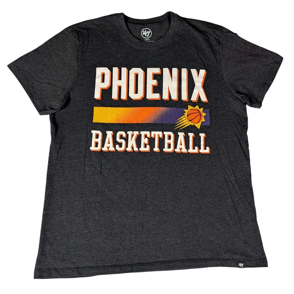 47 Brand Phoenix Suns NBA Basketball Graphic T-Shirt Charcoal Heather L